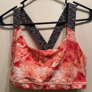AEO Floral Sports Bra XL Criss‎ Cross Back